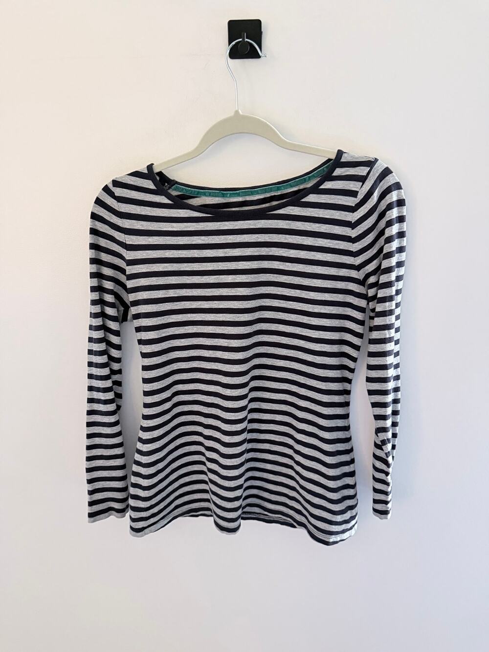 Boden Navy Gray Striped Long-Sleeve Casual Shirt-Size S